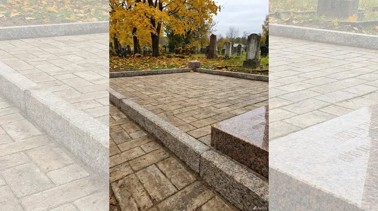 Выполненная работа: семейный участок с брусчаткой и оградой, ПМ009 в Салехарде