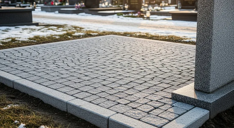 Брусчатка с гранитным цоколем по периметру, образец ПМ013 в Салехарде