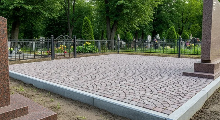 Гранитная плитка ёлочкой на участке, образец ПМ021 в Салехарде