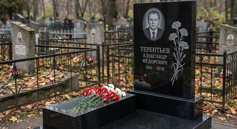 Памятник с гравировкой гвоздик — выполненная работа «Терентьев» в Салехарде