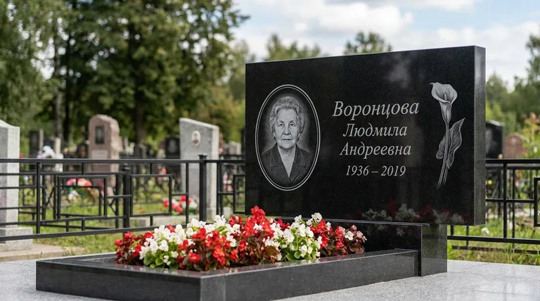 Памятник с гравировкой калл — выполненная работа «Воронцова» в Салехарде