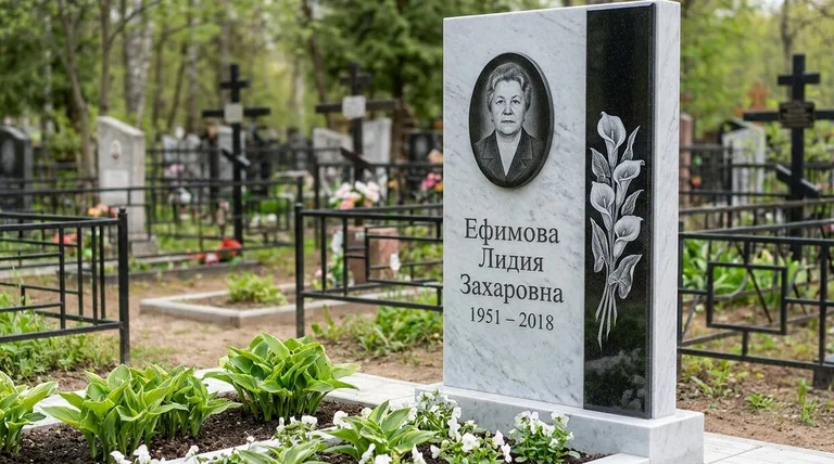 Памятник с гравировкой калл — выполненная работа «Ефимова» в Салехарде