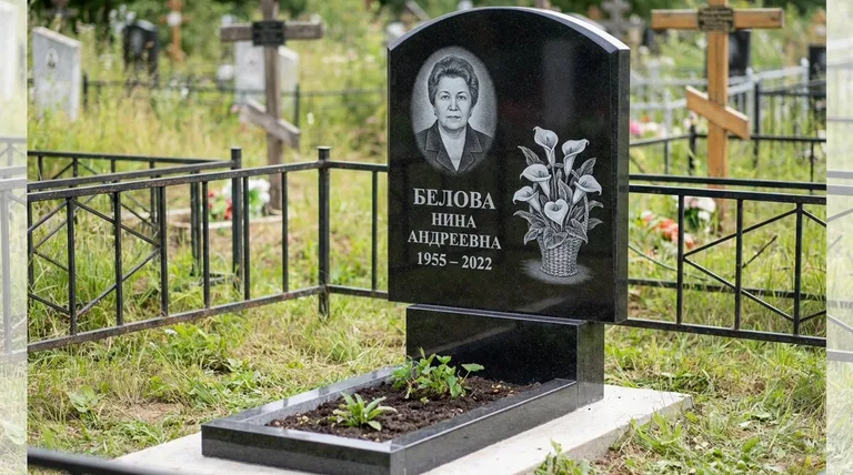 Памятник с гравировкой калл — выполненная работа «Белова» в Салехарде