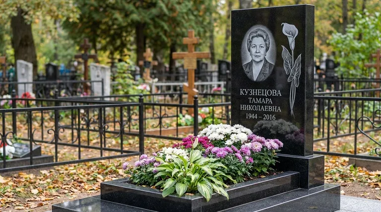 Памятник с гравировкой калл — выполненная работа «Кузнецова» в Салехарде