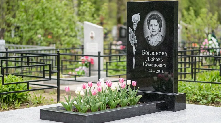Памятник с гравировкой калл — выполненная работа «Богданова» в Салехарде