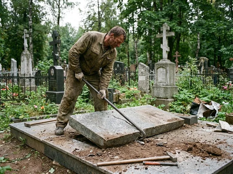 Демонтаж гранитной плитки и мощения участка в Салехарде