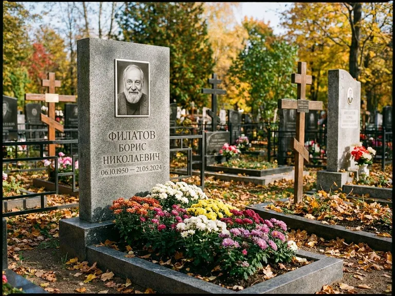 Керамический портрет с цветником в Салехарде