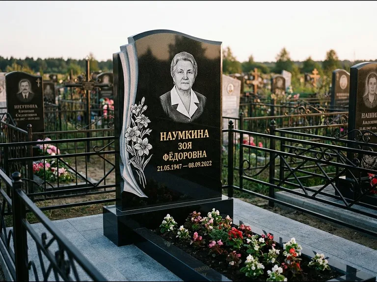 Гравировка портрета на чёрном граните — выполненная работа 6 в Салехарде