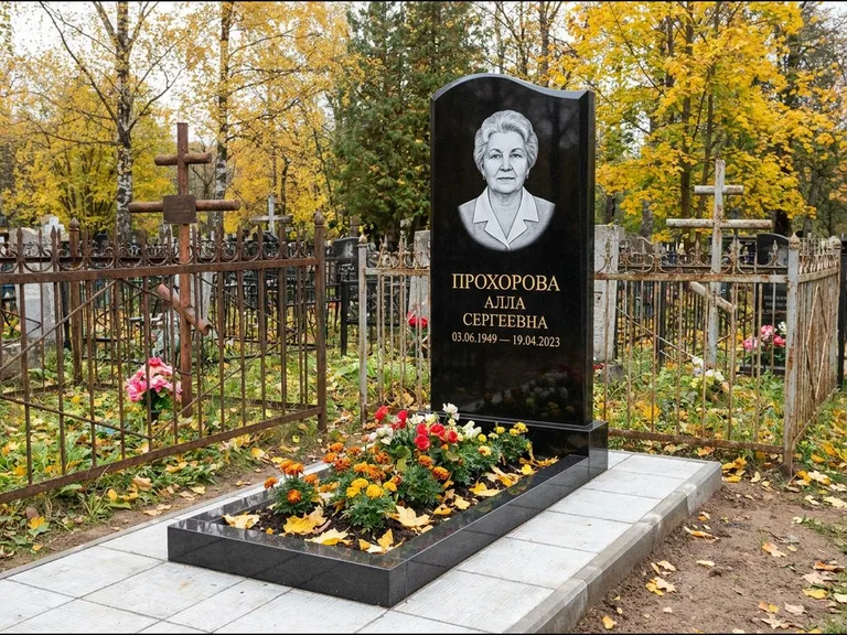 Гравировка портрета на чёрном граните — выполненная работа 8 в Салехарде