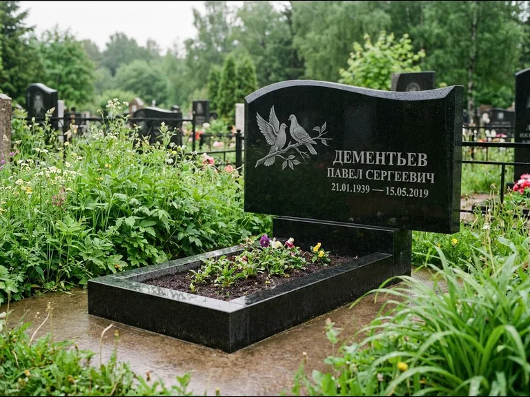 Памятник с гравировкой голубей — гравировка голубей, работа «Дементьев» в Салехарде