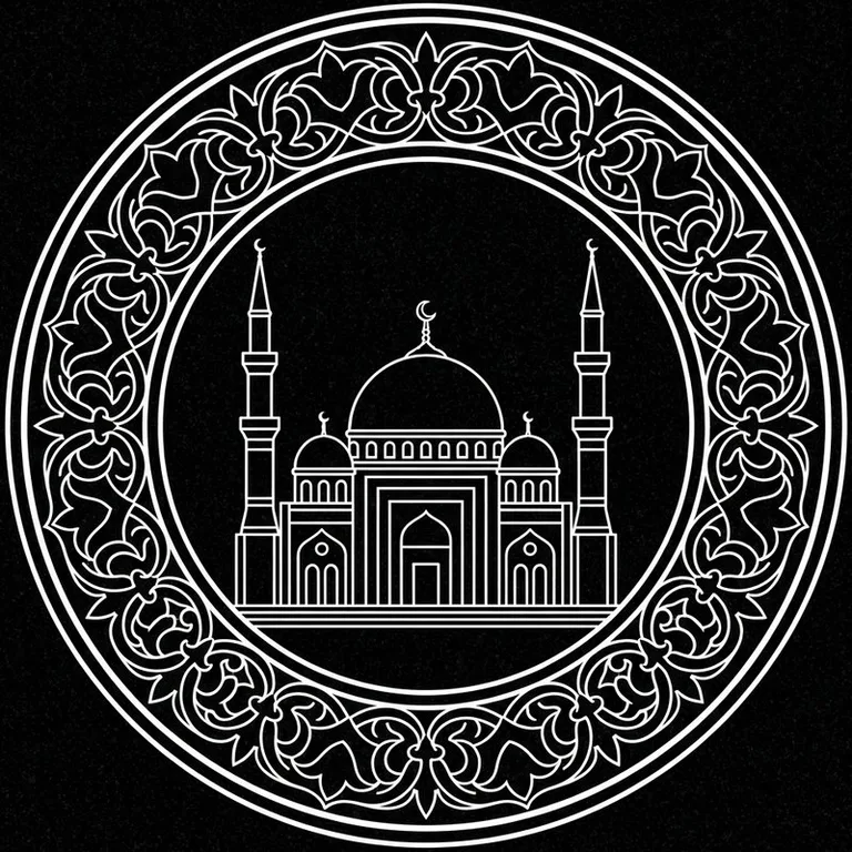 Эскиз: В медальоне — круглый медальон с восточным кантом в Салехарде