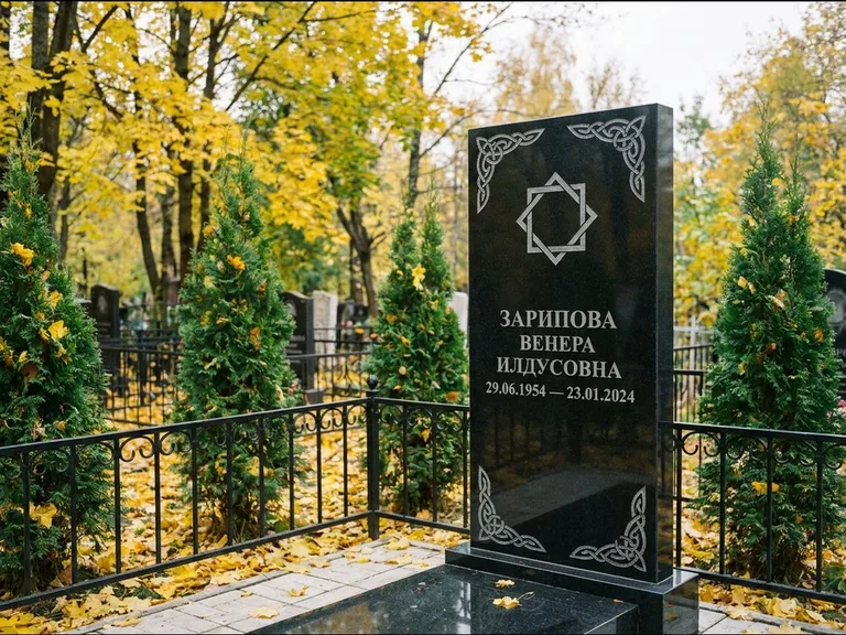 Мусульманский памятник — руб аль-хизб с восточной плетёнкой, работа «Зарипова» в Салехарде