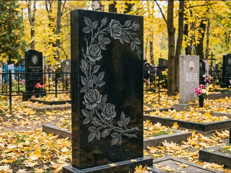 Цветы и орнамент — гравировка с выездом на кладбище в Салехарде
