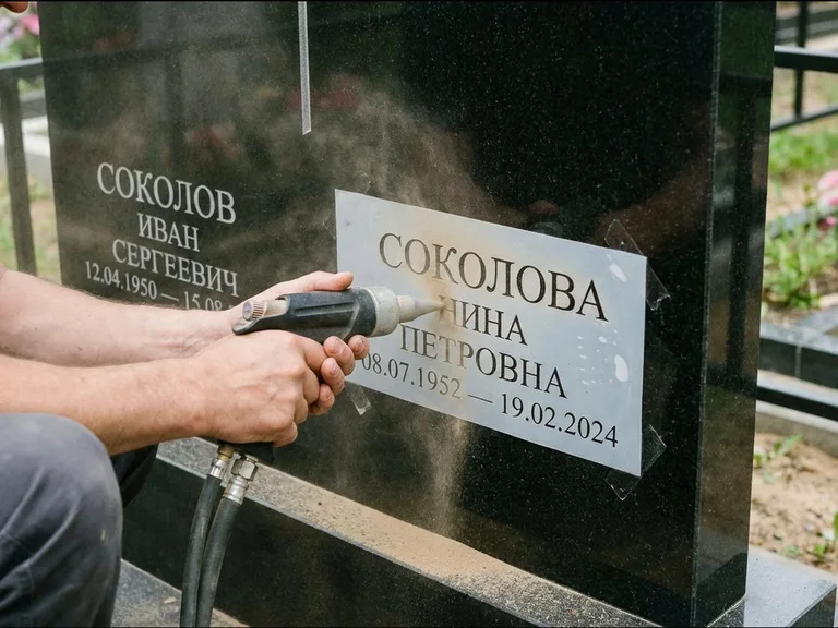 Догравировка ФИО и дат — гравировка с выездом на кладбище в Салехарде