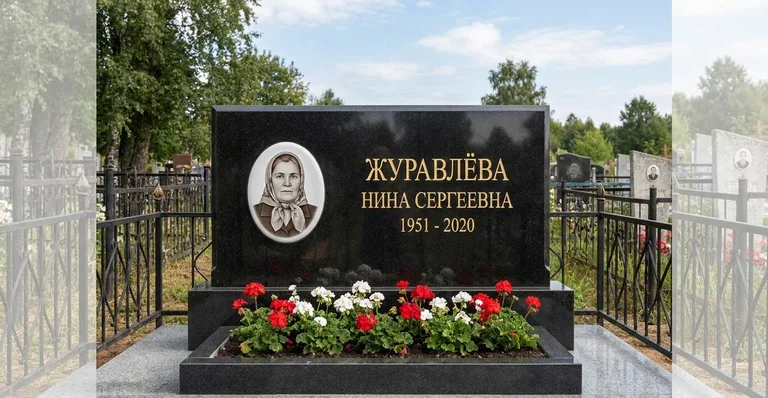 Памятник с цветником, Памятники мастерской «Мастер Каменев» на кладбищах Санкт-Петербурга