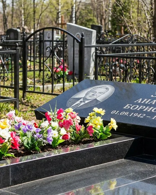 Премиум памятник под ключ с мощением и оградой в Салехарде