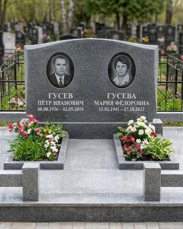 Памятник под ключ из белого мрамора в Салехарде
