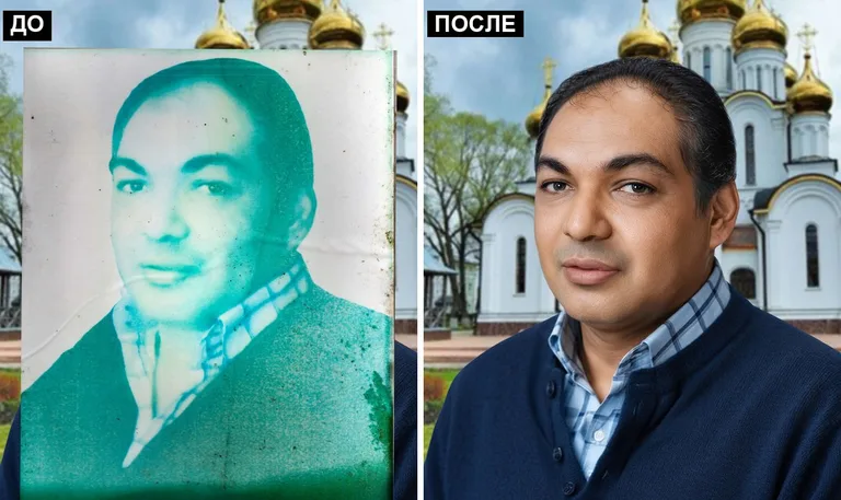 Ретушь фото на памятник — цветокоррекция и колоризация: до и после в Салехарде