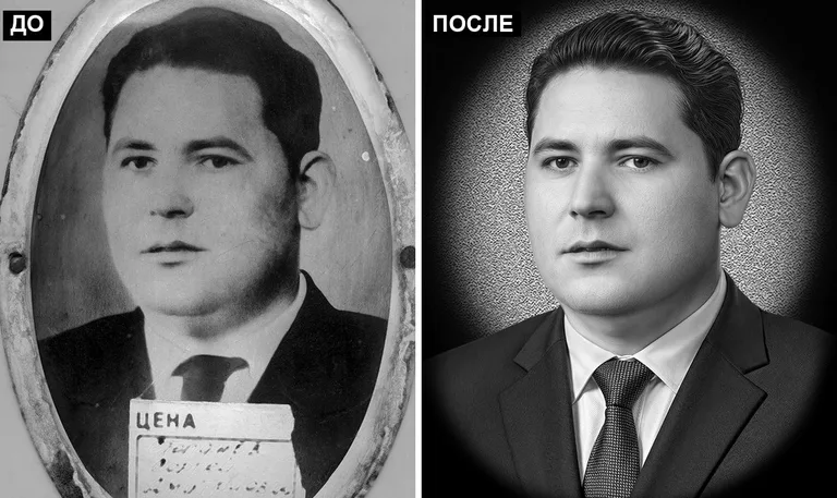 Ретушь фото на памятник — реставрация фотографии: до и после в Салехарде