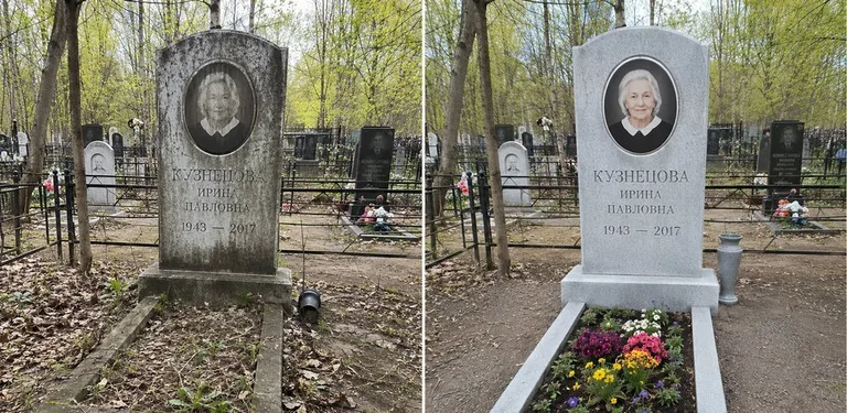 Уборка воинского захоронения до и после в Салехарде