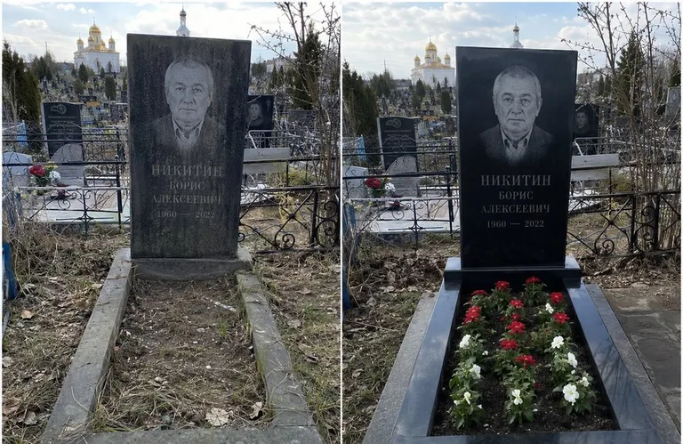 Диптих №3: покраска оградки и прополка цветника с тюльпанами — до и после в Салехарде