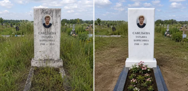 Диптих №21: кованая оградка с пиками — очищена от ржавчины, подкрашена чёрным в Салехарде