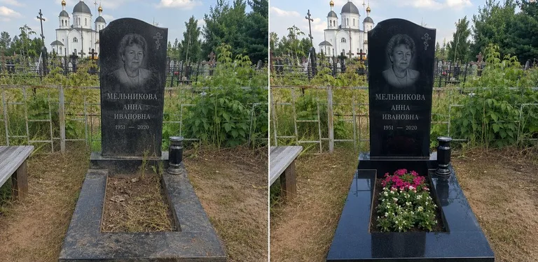 Мойка фигурного памятника до и после в Салехарде