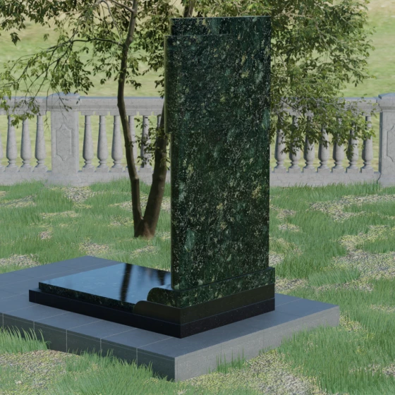 Православный памятник с восьмиконечным крестом, гранит Балтик грин, вид 4