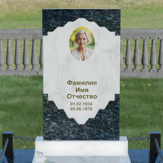 Памятник вертикальный комбинированный светский в Ярославле, мрамор Тассос