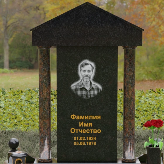 Светский комбинированный вертикальный обелиск в Барнауле, гранит Габбро-диабаз