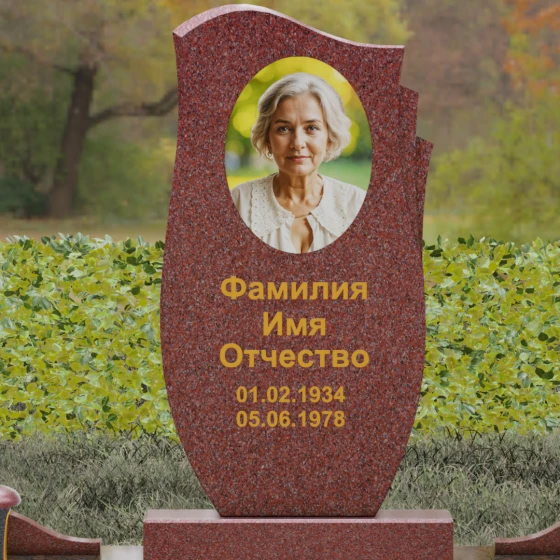 Комбинированный вертикальный памятник в Ставрополе, гранит Лезниковский
