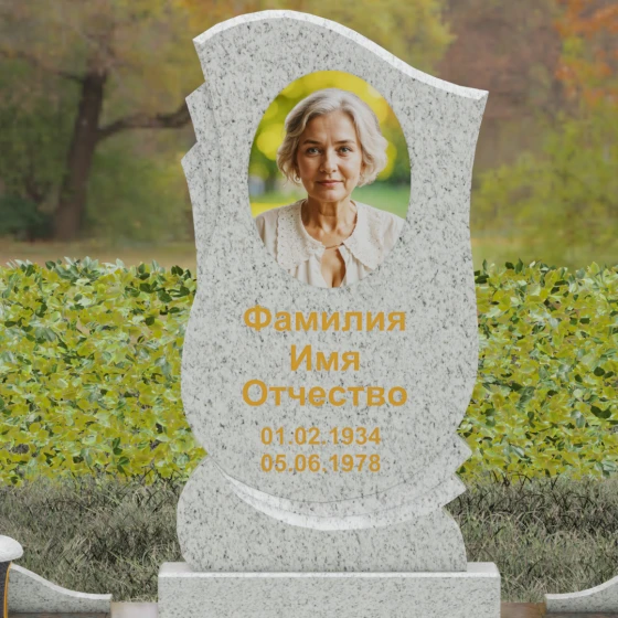 Гранитный памятник вертикальный в Барнауле, гранит Мансуровский