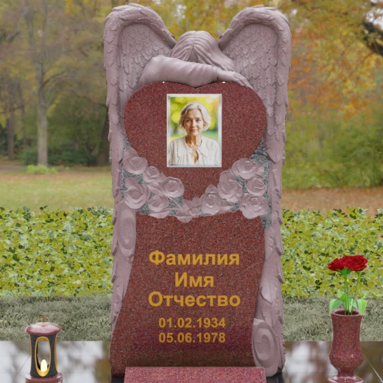 Вертикальный гранитный памятник в Томске, гранит Лезниковский