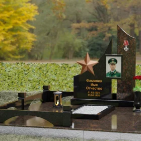 Вертикальный Комбинированный памятник на одного - П193