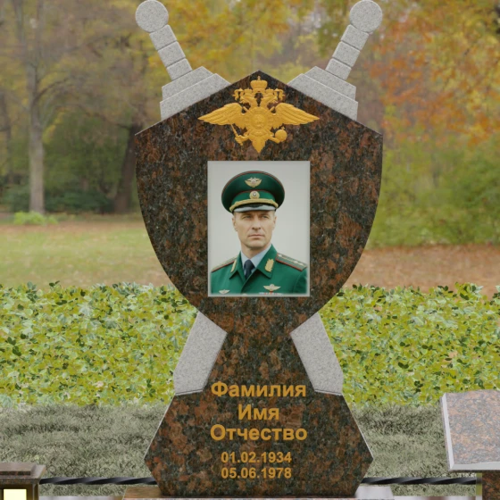 Вертикальный Гранитный памятник светский в Рязани, гранит Дымовский