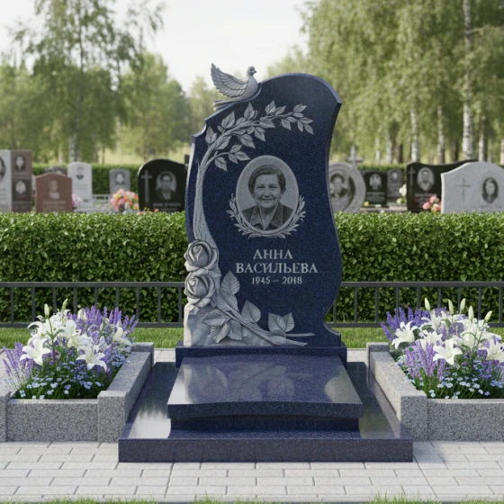 Элитный гранитный памятник — в Ярославле, гранит Блю Перл