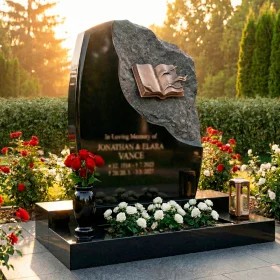 Элитный двойной комбинированный памятник - ПН195