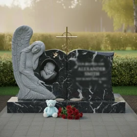 Элитный православный гранитный горизонтальный памятник - ПН218