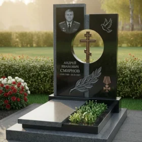 Вертикальный гранитный элитный памятник - ПН329