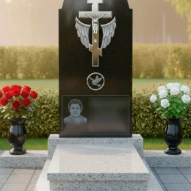 Гранитный горизонтальный памятник для двоих - ПН415