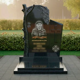 Православный Гранитный вертикальный памятник-комплекс - ПН515