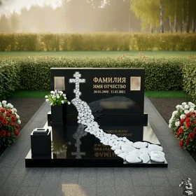 Гранитный или мраморный горизонтальный памятник на двоих – ПН552
