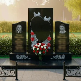 Гранитный светский памятник для двоих – ПН642