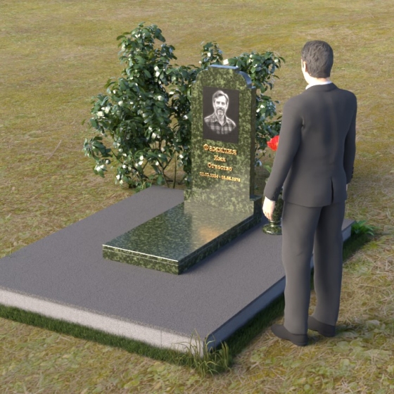 Элегантный памятник-стела с закругленным верхом