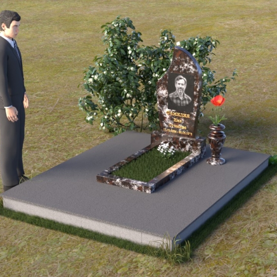 Памятник вертикальный гранитный на одного в Липецке