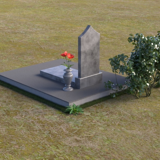Гранитный монумент с заостренным верхом, мрамор Тассос, вид 4