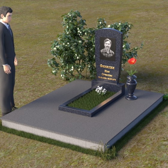 Гранитный вертикальный памятник для светских в Ярославле