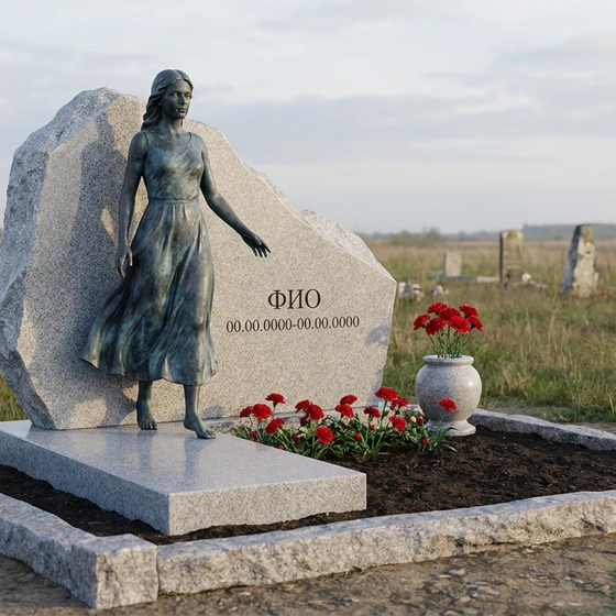 Бронзовый мемориал со скульптурой в полный рост