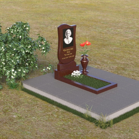 Вертикальный памятник из гранита или мрамора, светский во Владивостоке, гранит Лезниковский, вид 2