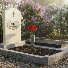 Полимерный памятник с аркой с крестом